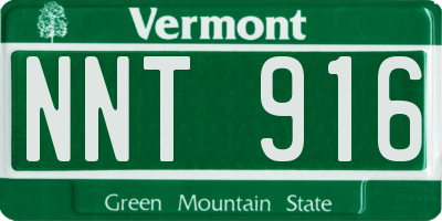 VT license plate NNT916