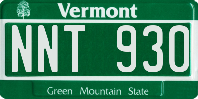 VT license plate NNT930