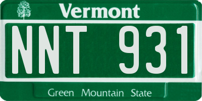 VT license plate NNT931