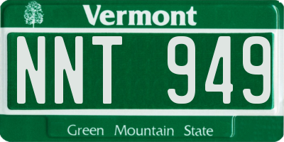 VT license plate NNT949