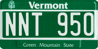 VT license plate NNT950