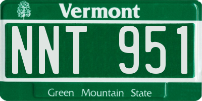VT license plate NNT951