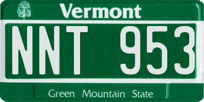 VT license plate NNT953