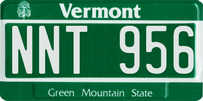 VT license plate NNT956