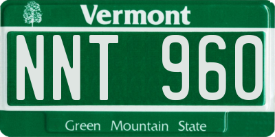 VT license plate NNT960