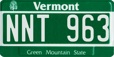 VT license plate NNT963
