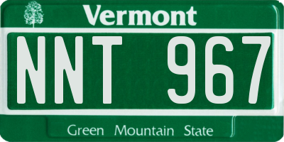 VT license plate NNT967