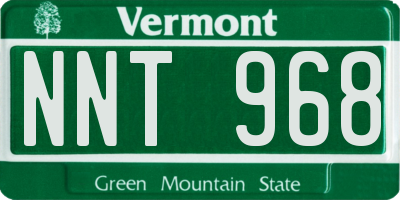 VT license plate NNT968
