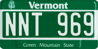 VT license plate NNT969