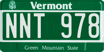 VT license plate NNT978