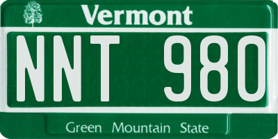VT license plate NNT980