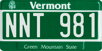 VT license plate NNT981