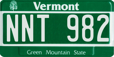VT license plate NNT982