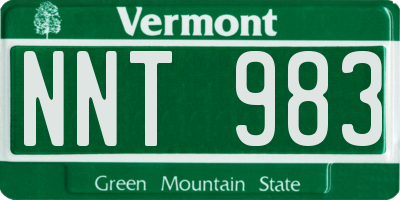 VT license plate NNT983