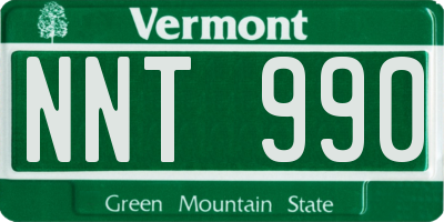 VT license plate NNT990