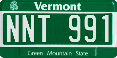 VT license plate NNT991