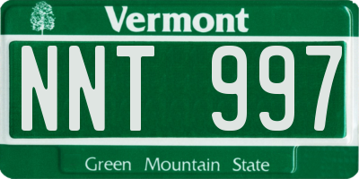 VT license plate NNT997