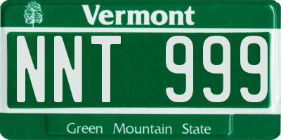 VT license plate NNT999