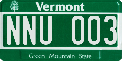 VT license plate NNU003