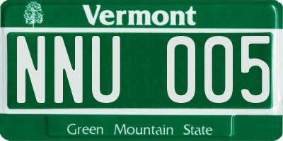 VT license plate NNU005