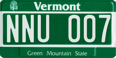 VT license plate NNU007
