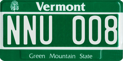 VT license plate NNU008