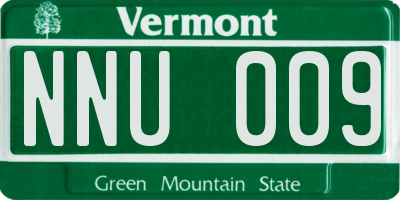 VT license plate NNU009