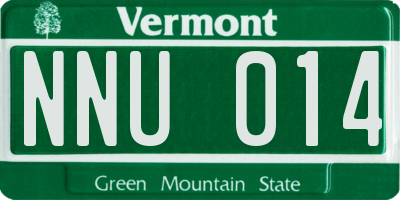 VT license plate NNU014