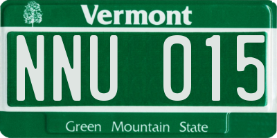 VT license plate NNU015