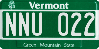 VT license plate NNU022