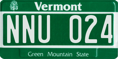 VT license plate NNU024