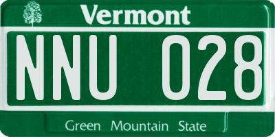 VT license plate NNU028