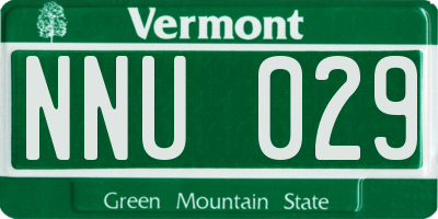 VT license plate NNU029