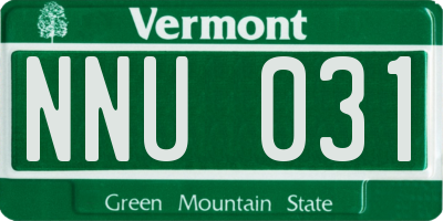 VT license plate NNU031
