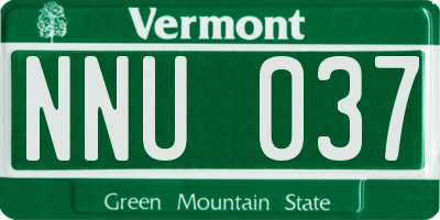 VT license plate NNU037