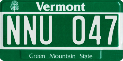VT license plate NNU047