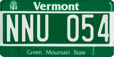 VT license plate NNU054