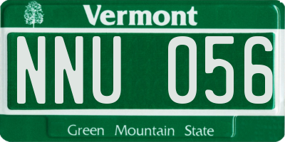VT license plate NNU056