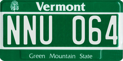 VT license plate NNU064