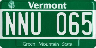 VT license plate NNU065