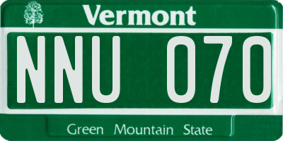 VT license plate NNU070