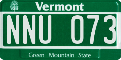VT license plate NNU073