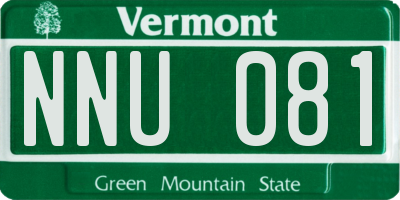 VT license plate NNU081