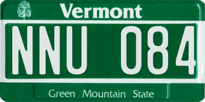 VT license plate NNU084