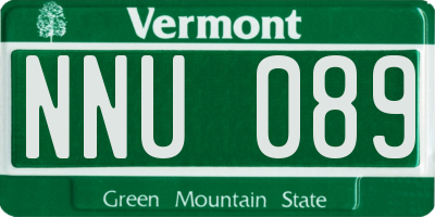 VT license plate NNU089