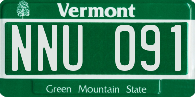 VT license plate NNU091