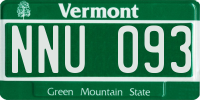 VT license plate NNU093