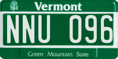 VT license plate NNU096