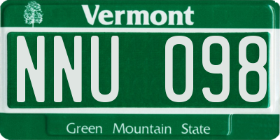 VT license plate NNU098