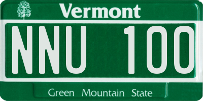 VT license plate NNU100